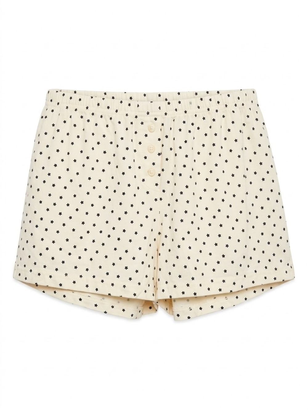 Brandy Melville Cream Star-Print High-Waist Shorts